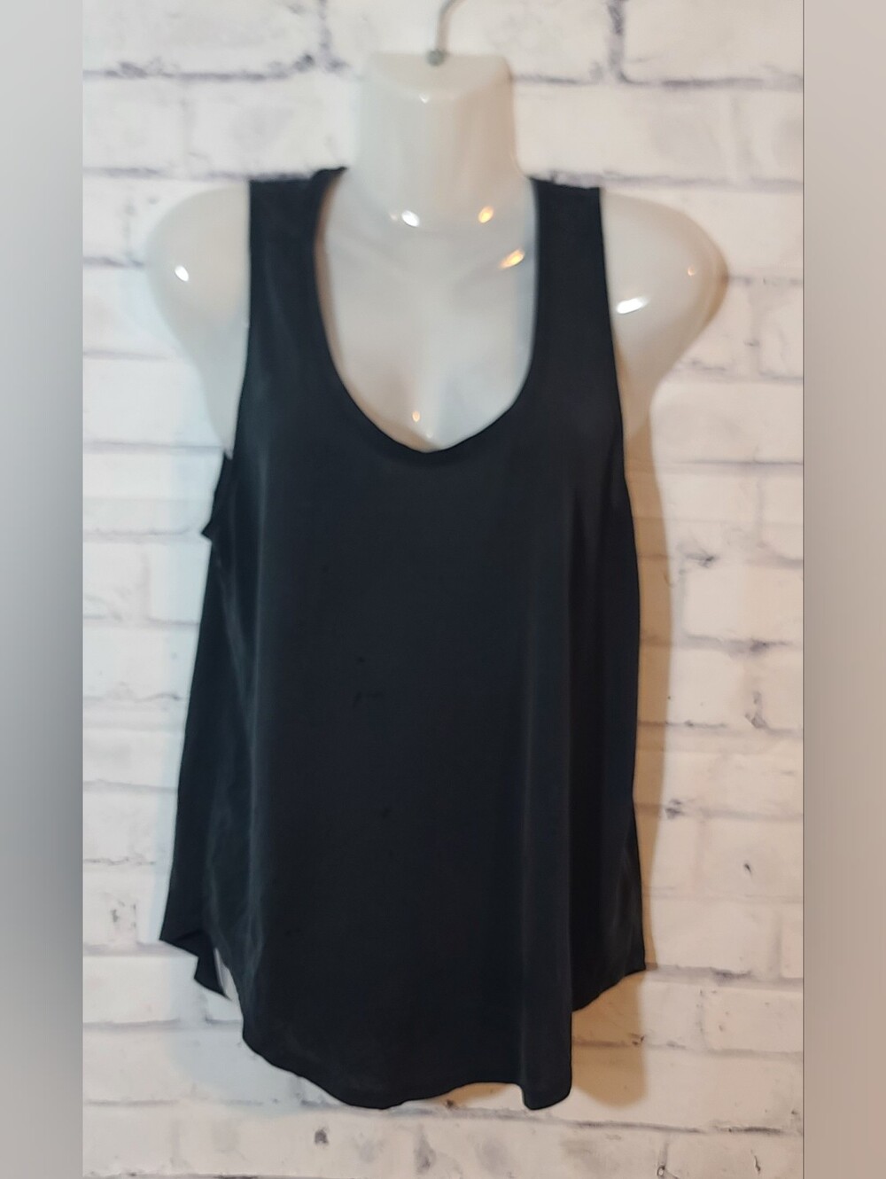 Lucky Brand Black Loose Fit Sleeveless Keyhole Back Tank Top M